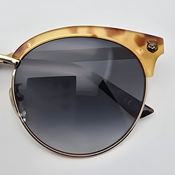 Gucci GG0222SK 003 Gold Havana Frame Blue Gradient Lens Cat Eye Sunglasses Japan main image 10